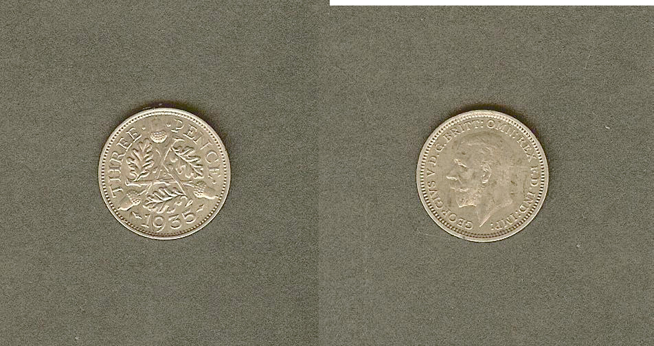 ROYAUME-UNI 3 Pence Georges V 1935 SPL